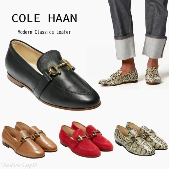 COLE HAAN Modern Classics Bit Loafer Python Rama Printed Leather Flat Shoes 9 - Picture 12 of 12